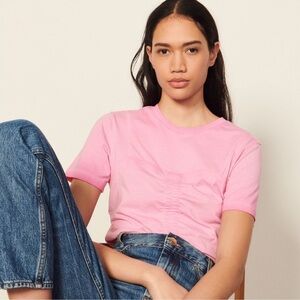 Sandro‎ Lionel Faded Pink Corset Tee Shirt Size 3 US L
